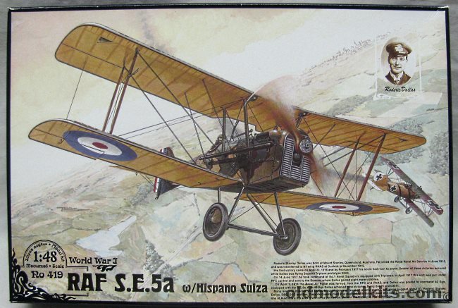 Roden 1/48 RAF SE-5A with Hispano Suiza - No. 60 Sqn RFX France Oct 1917 / No.111 RFC Palestine Jan 1918 / No.56 Sq RFC Capt JTB McCudden France Sept 1917, RO419 plastic model kit